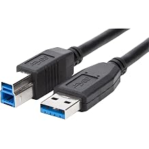 USB 3.0 Cable A-Male to B-Male, Compatible SPS 935542-001, USB A to USB B Cable, 2.3ft - Black