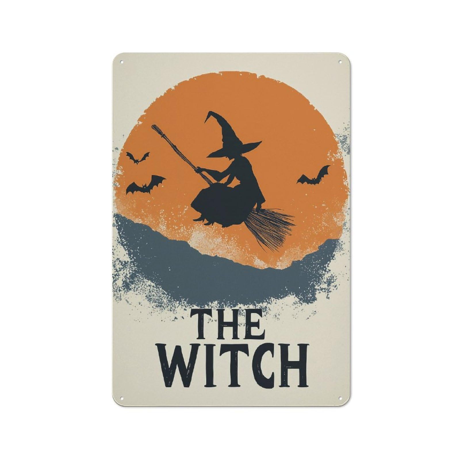 Junmoney Halloween The Witch Tin Sign 30X20cm For Pub Or Café, Retro-Style Wall Decor, For Garage, Workshop And Man Cave Decoration