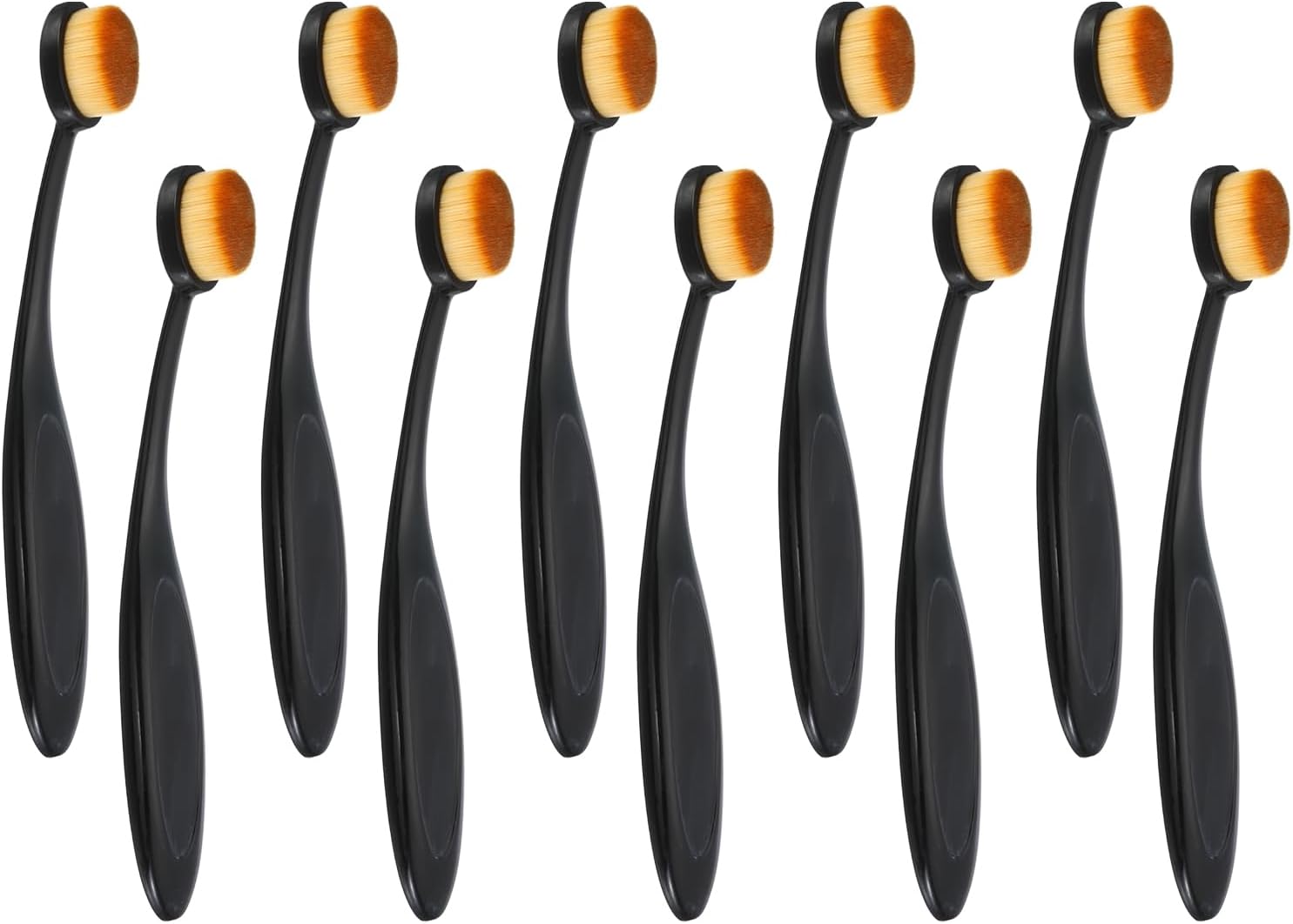 Uxcell Blending Brushes For Crafts, 4# Plastic Ink Blending Brushes Tool Black Brown Hair 15pack