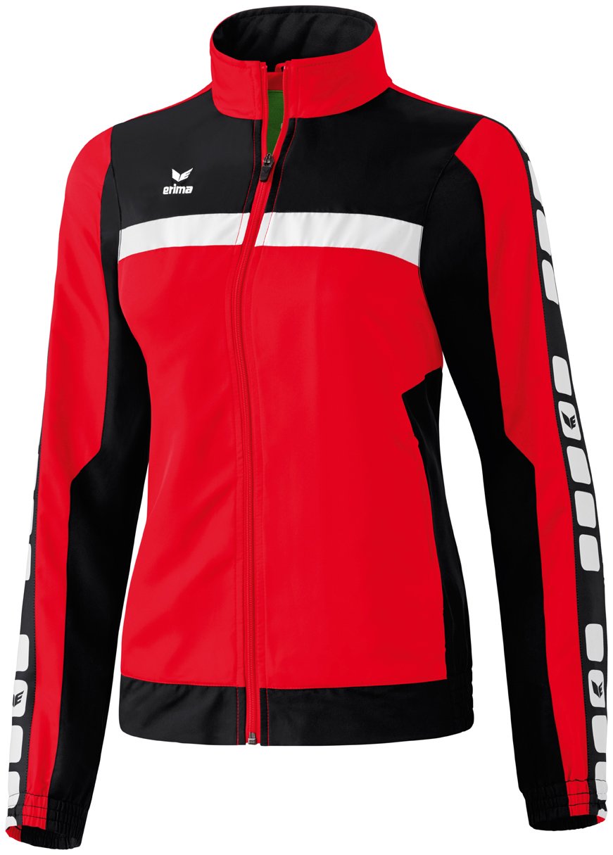 Erima Women's Classic 5-C Presentation Jacket, Red/Black/White