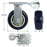 Vista 92 de Caster Wheels 8 inch Heavy Duty Casters, Industrial Casters with Polyurethane Wheel and Precision Ball Bearing-1200 Lbs Per Casters-Widely Used in