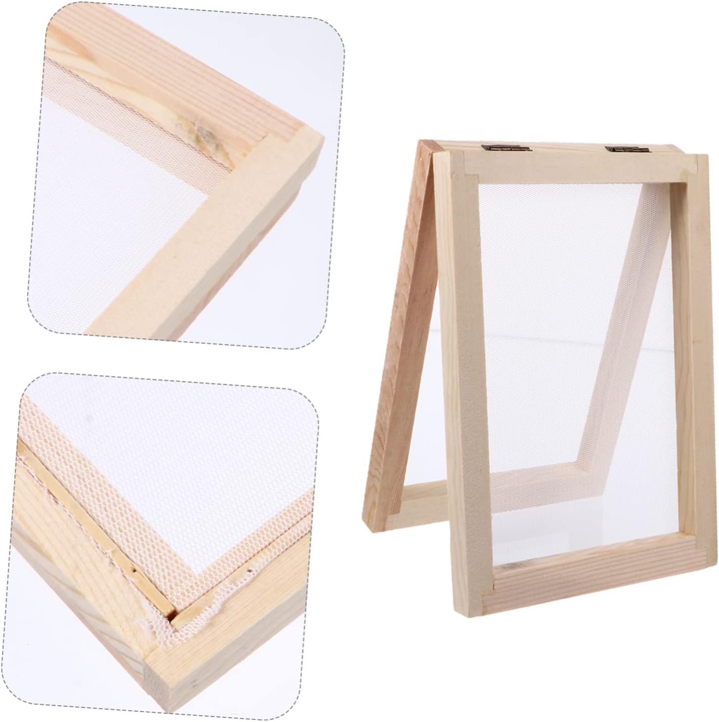Wooden Paper Making Mould Screen Printing Frame DIY Paper Craft Tool Double Deckle for Handmade Projects Boys and Girls Crafting and Art Activities Style