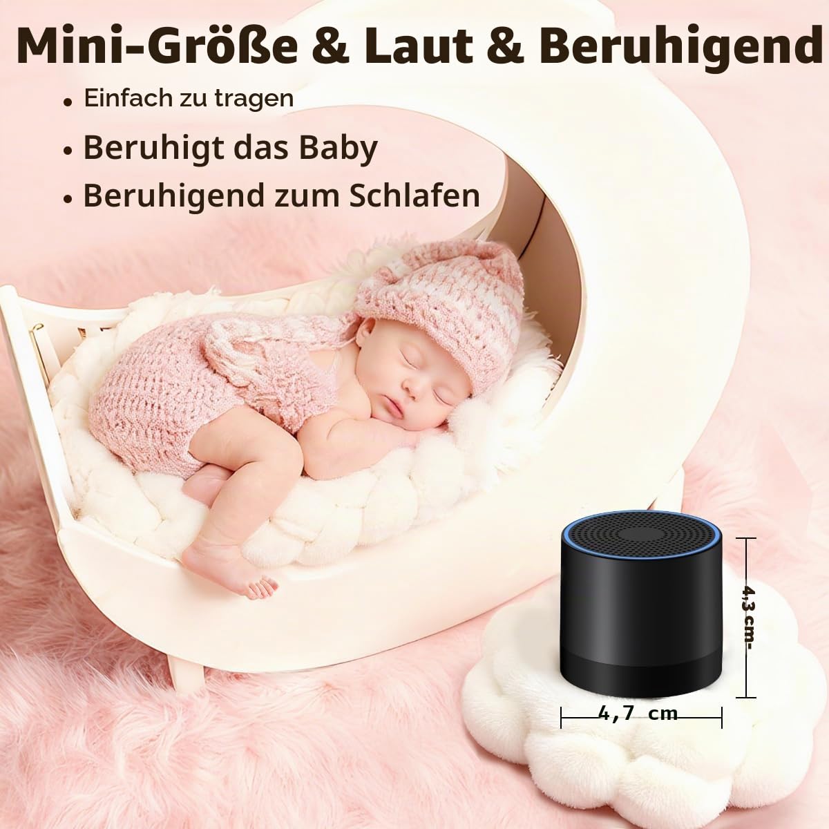 Sound Machine Mini White Noise Brown Noise Machine with 30 Soothing Sounds Loud Speaker Portable Rechargeable Baby Sleep Machine 4 Timers Memory Function for Newborn Kid Adults & Home Travel