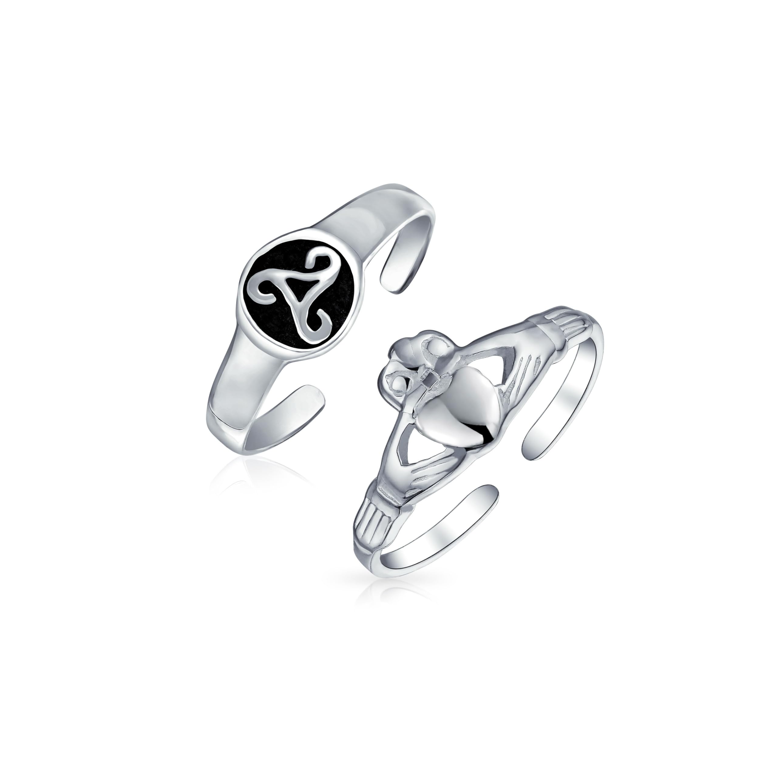 Anillos de amistad celtas con diseño de Claddagh y Nudo de la Trinidad 6