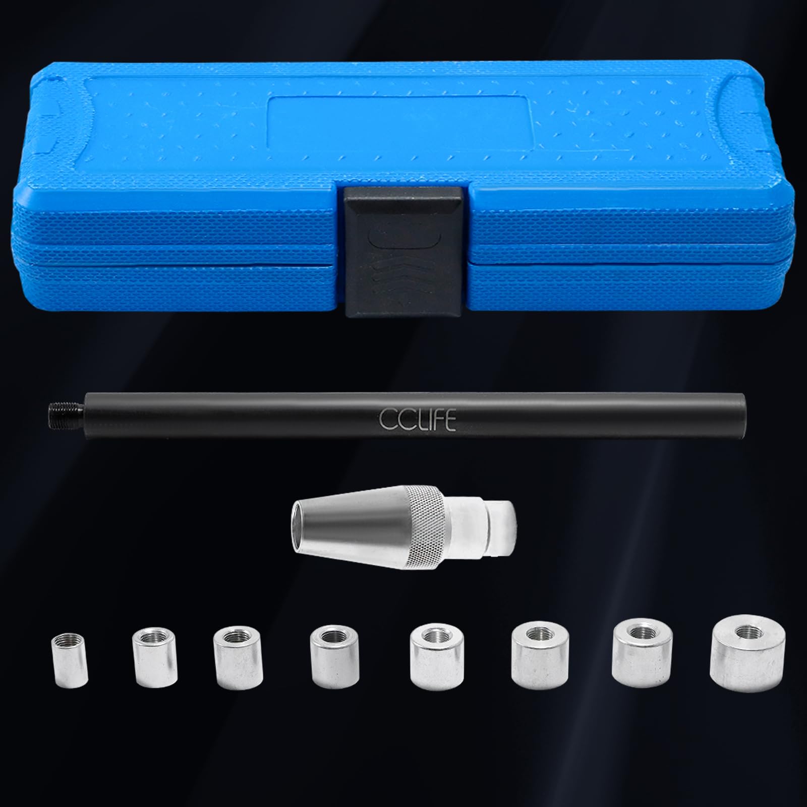 CCLIFE Kit Universale per Centraggio Frizione 10 pezzi per Assemblare Frizione e Foro Pilota Volano con 8 Boccole di Serraggio (11-25 mm) per Autovetture e Veicoli Commerciali Leggeri
