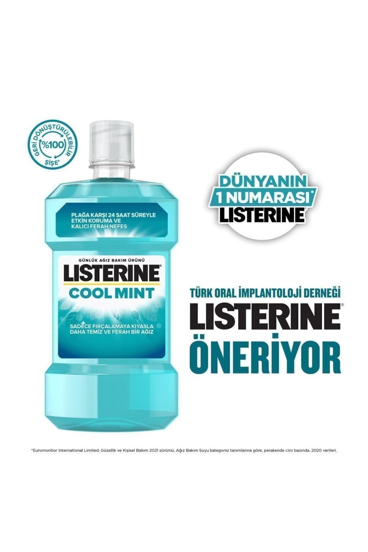 Listerine Cool Mint Ağız Bakım Suyu 500 Ml + 250 Ml
