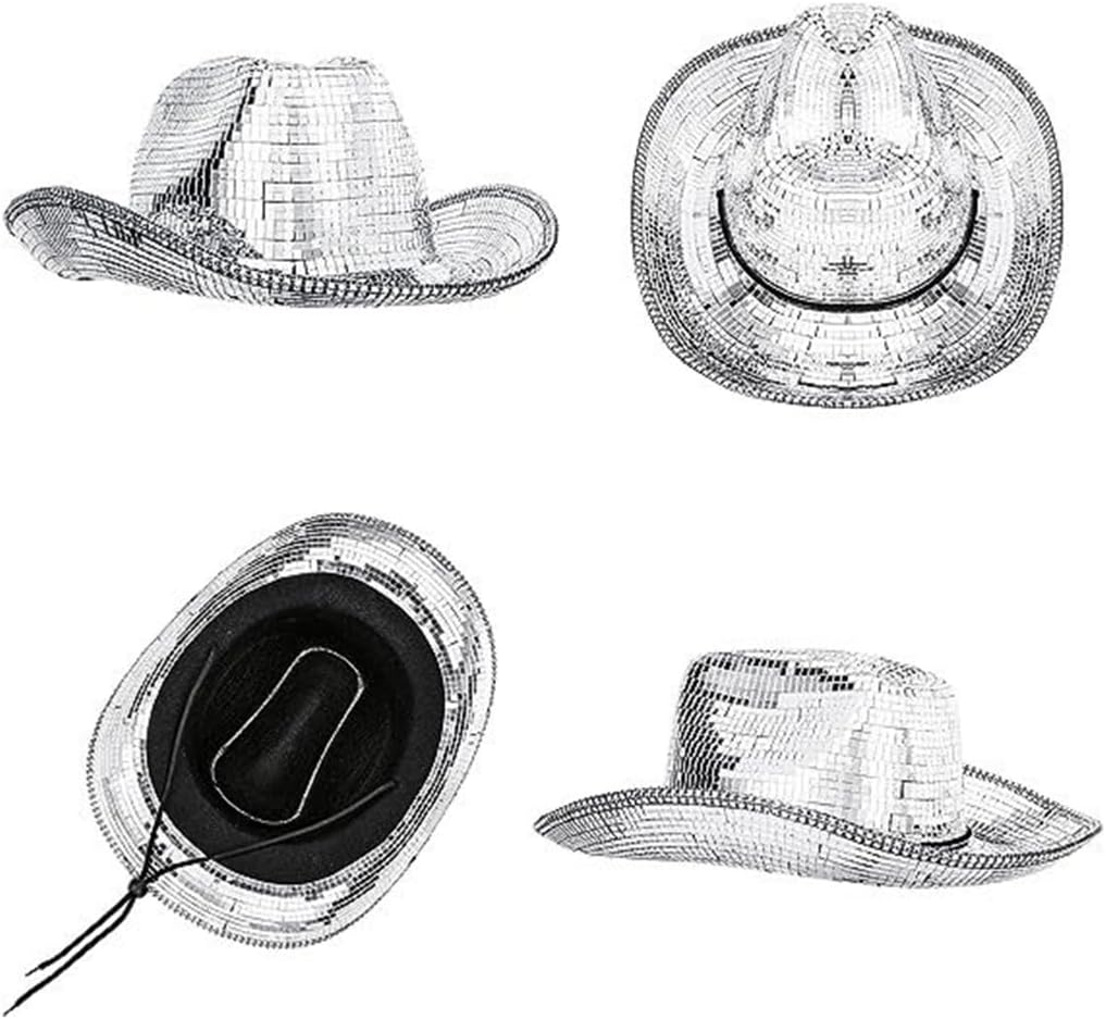 Hat Fashion Sequins Party Hat Adult for Music Festival Stage Dancing Hat Nightclub Headgear Silver