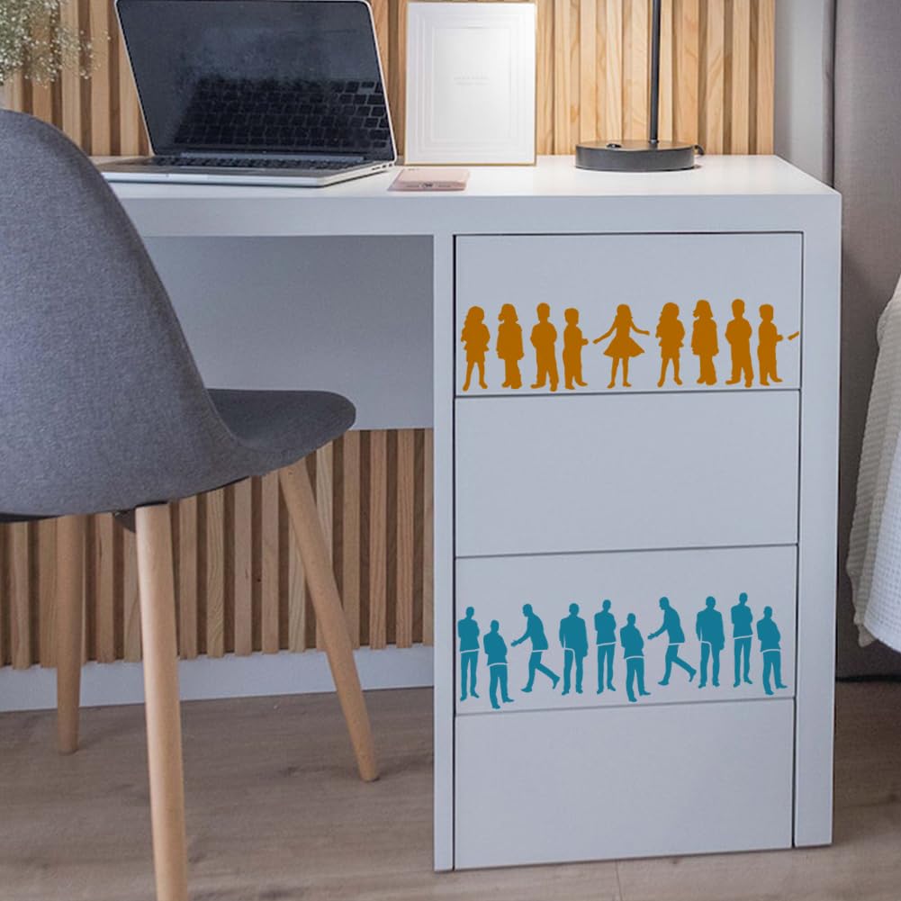 FINGERINSPIRE 3Pcs Human Figure Painting Large Stencil 8.3x11.7 PET Male Female Boys Girls Figures Model Spraying Big Stencil Reusable Human Body Silhouette Wall Stencil Creative Hollow Out Template - Image 5