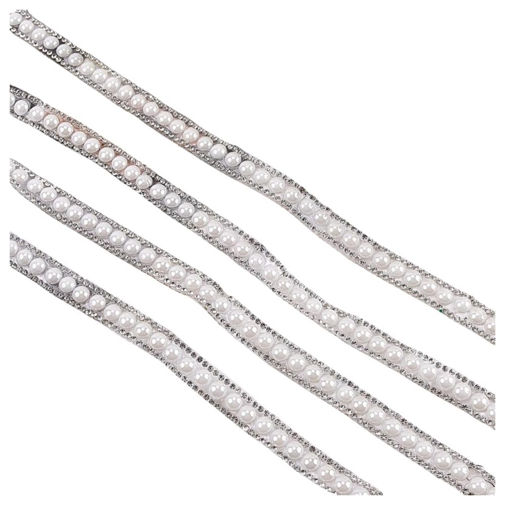 Bransoletka z pereł, stras, aplikacja, kryształowy łańcuszek, banding, diamenty, inkrustowane białe perły, kamienie stras, do ubrań, biżuteria dla panny młodej, dekoracja ślubna, dwustronny