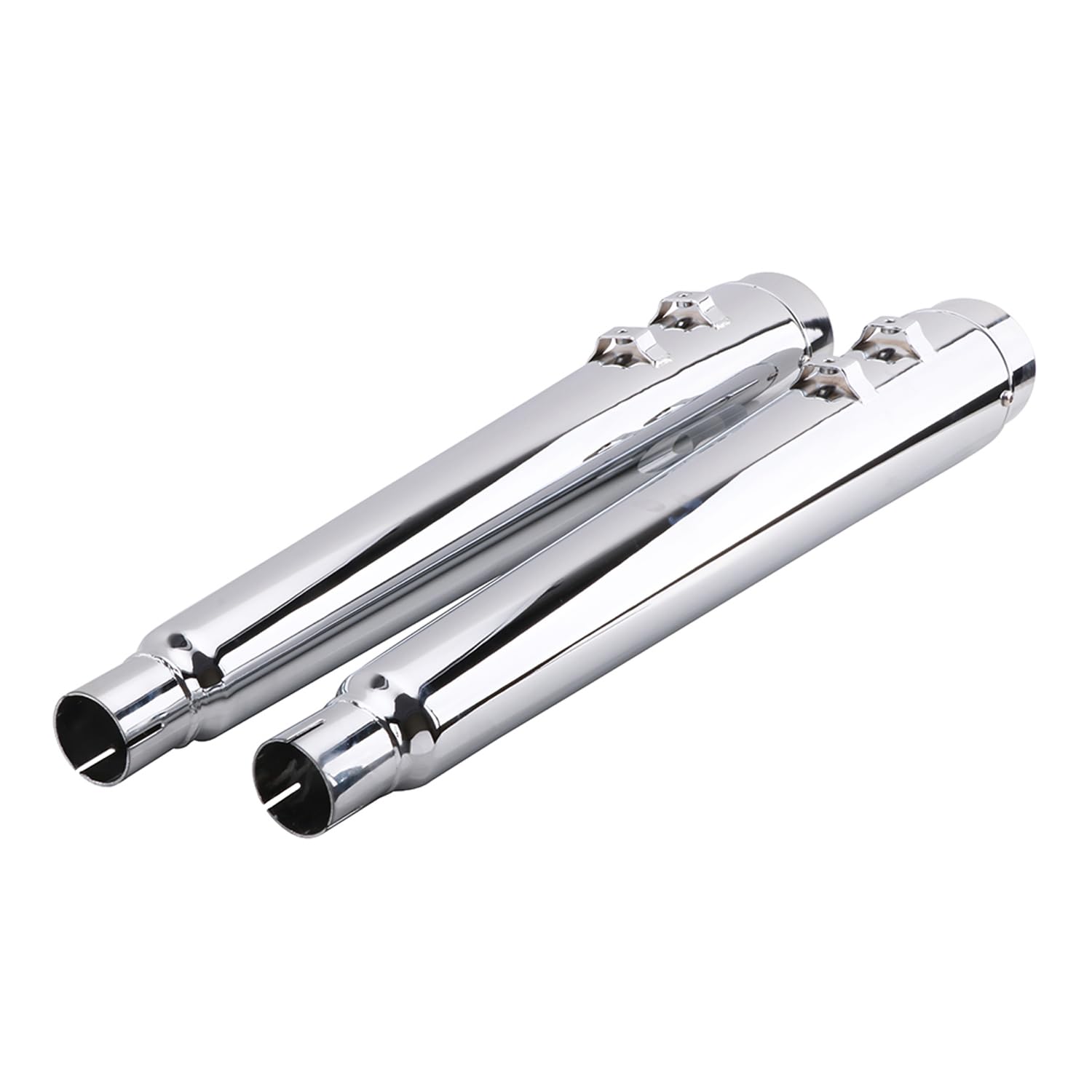 4" Tubos de Escape Moto,Slip-On Megáfono Cromado | para Modelos Touring de 1995 a 2016, Bagger, Dresser Road King, Electra Glide, Street Glide, Road Glide, Ultra Glide