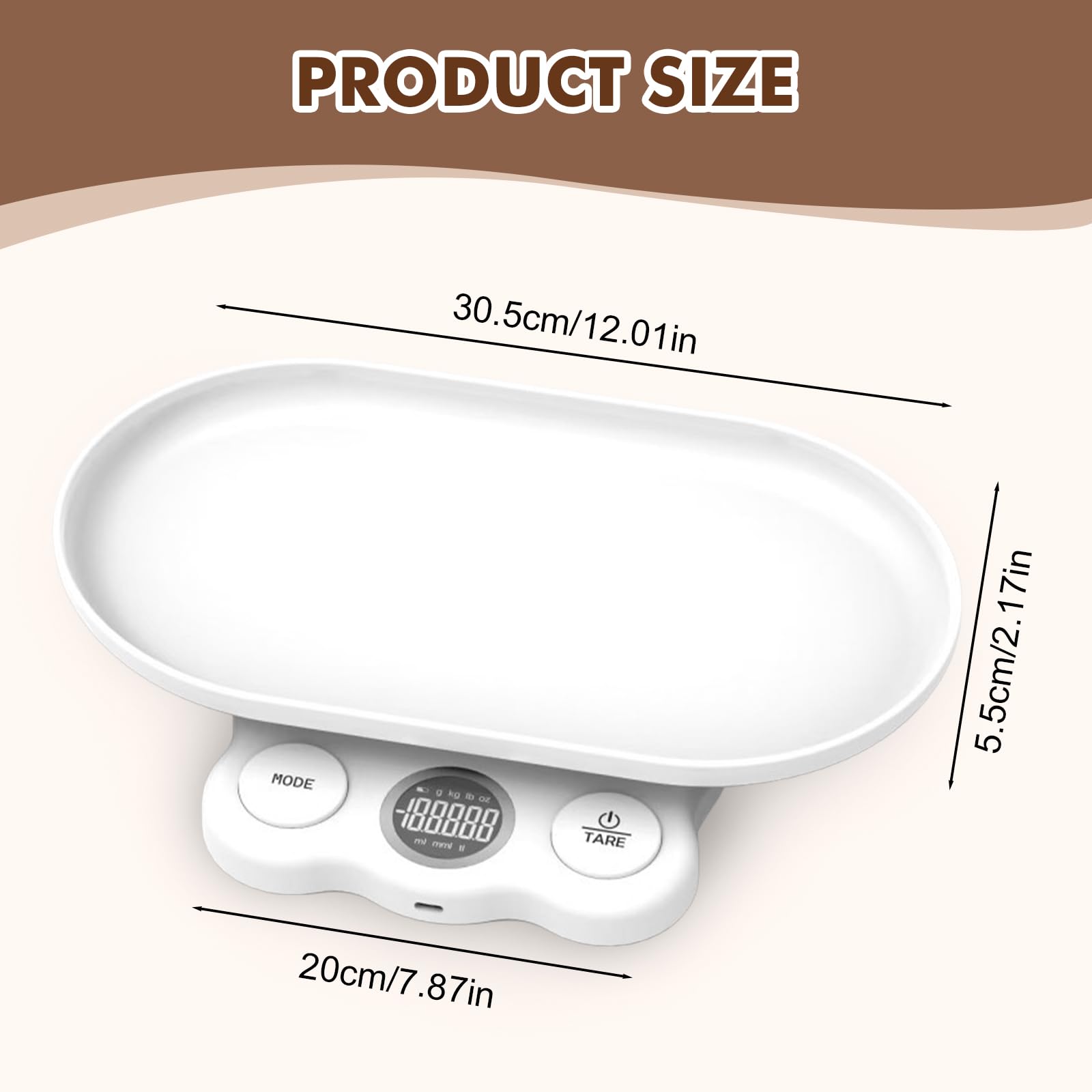 Bilancia per animali di piccola taglia. Bilancia digitale per animali domestici con display LCD, bilancia per cani 15 kg (±1 gram), bilancia per bambini con vassoio rimovibile, bilancia per