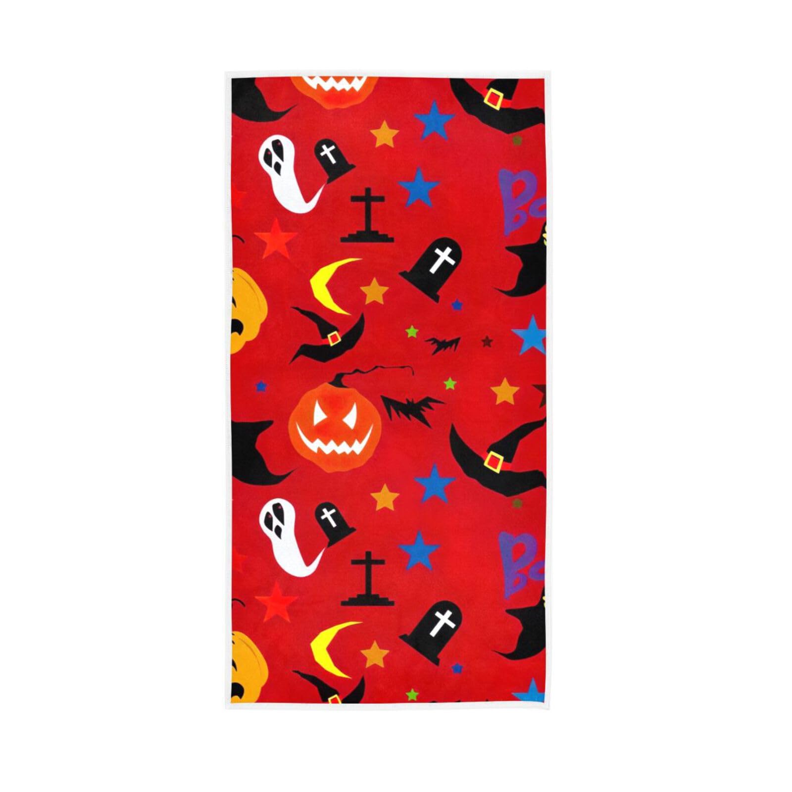 LSRCPD Halloween Pattern Illustration Hotel Towels, 15 x 30 Inches Soft Hand Towel Spa Facial Towels Hand Towels for Bathroom