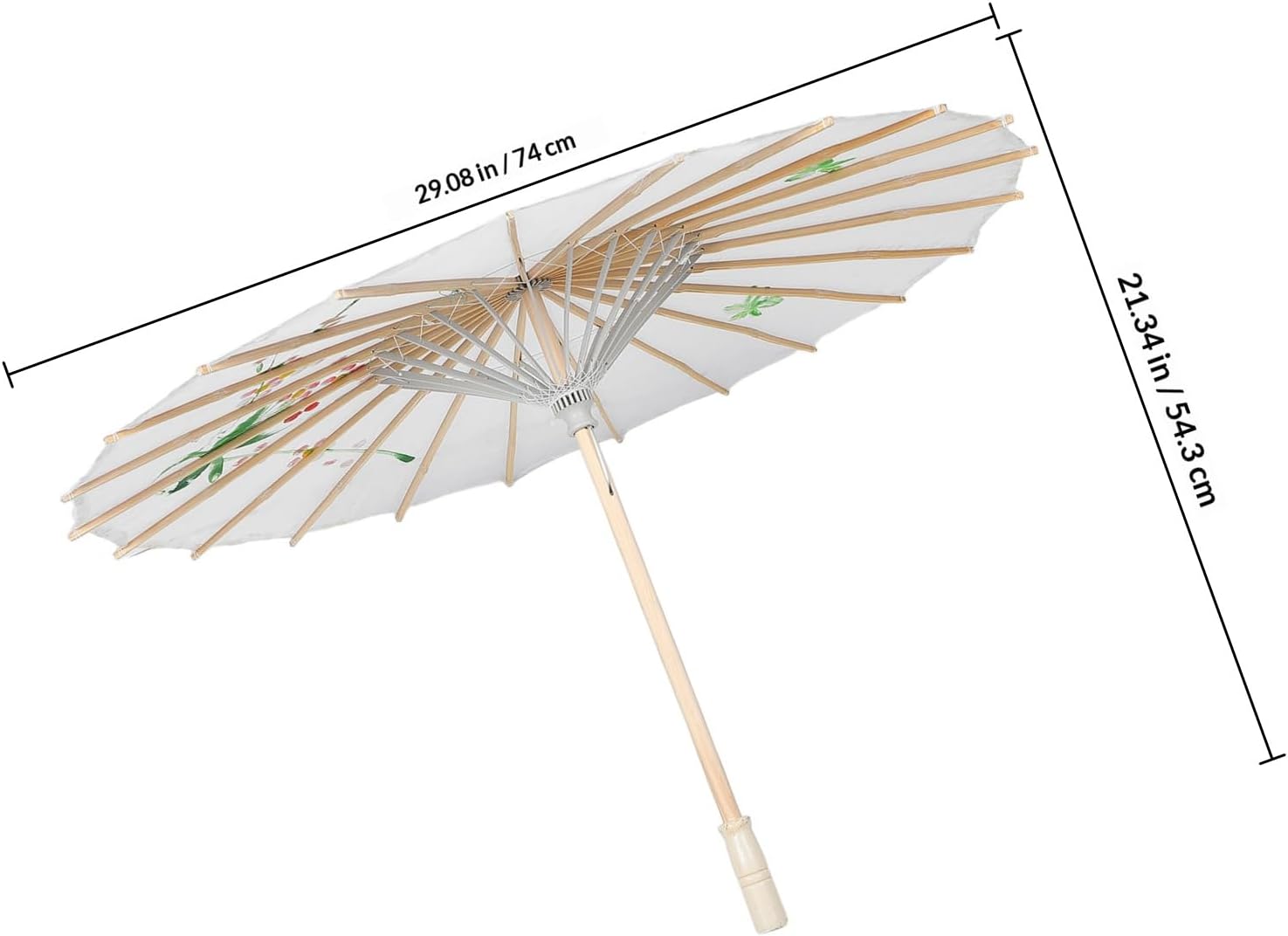 White Silk Parasol Umbrella 76cm Retro Chinese Japanese Dance Prop for Women Photography Decorative Classical Handheld Stick Umbrella