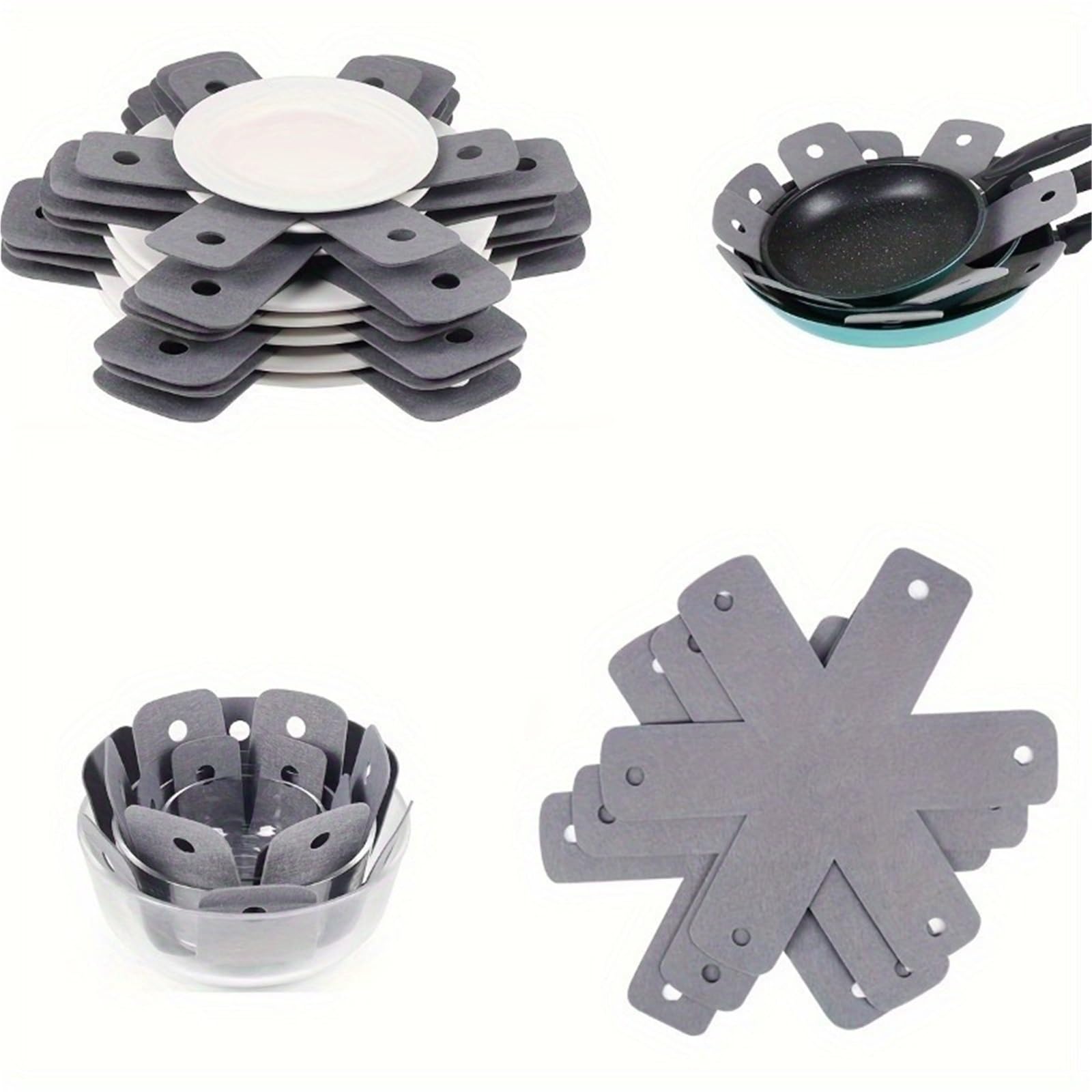 24 Uds Protectores de ollas y sartenes, divisores Utensilios Cocina 4 tamaños Diferentes, Almohadillas separadoras apilables, for Proteger S per Pentole