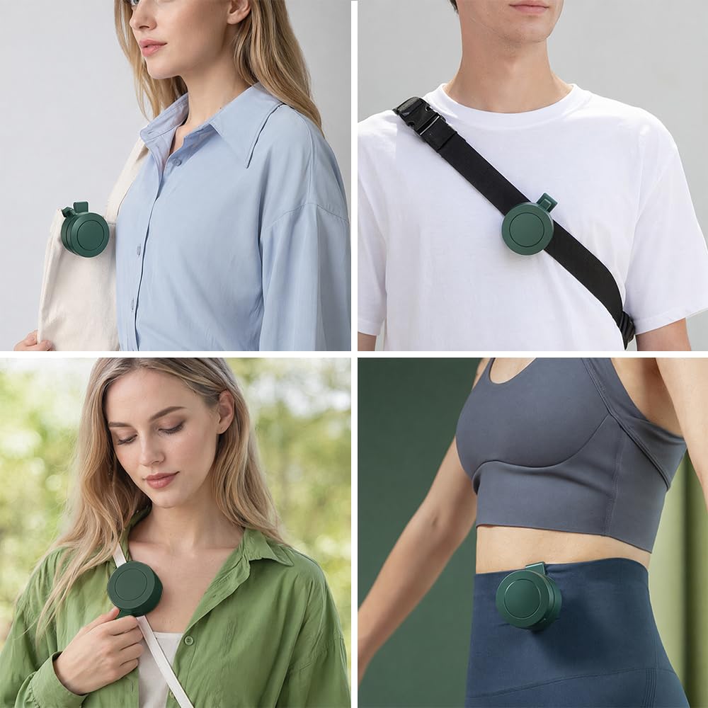 XEERUN Portable Silent Mini Bladeless Fan, Clip On Waist & Neck Fan, 3 Speeds, 360 ° Rotation Electric Fan, Rechargeable - Image 6