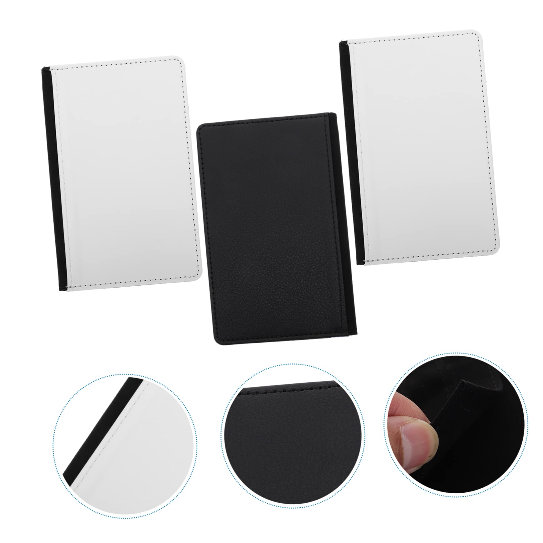 IMIKEYA Porta Documenti da Viaggio in Pelle Pu Nero Set 3 Pezzi Design Pratico e Custodia Elegante per Organizzazione Sicura di Passaporti