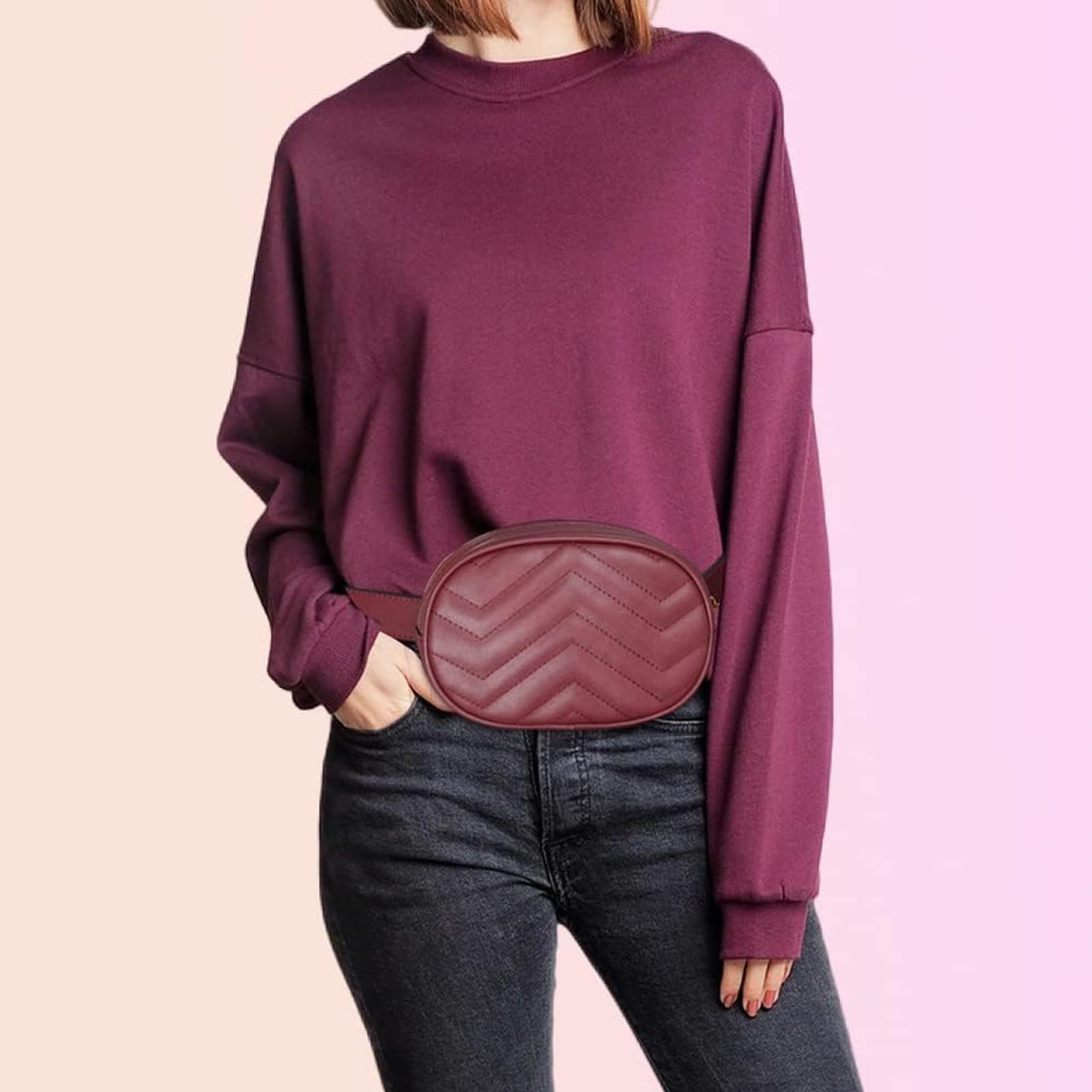 Geestock Marsupio Marsupio da Donna, Marsupi in Pelle PU Impermeabile per Donna Moda Borse Bun per Donne Shopping Feste Viaggi Escursionismo