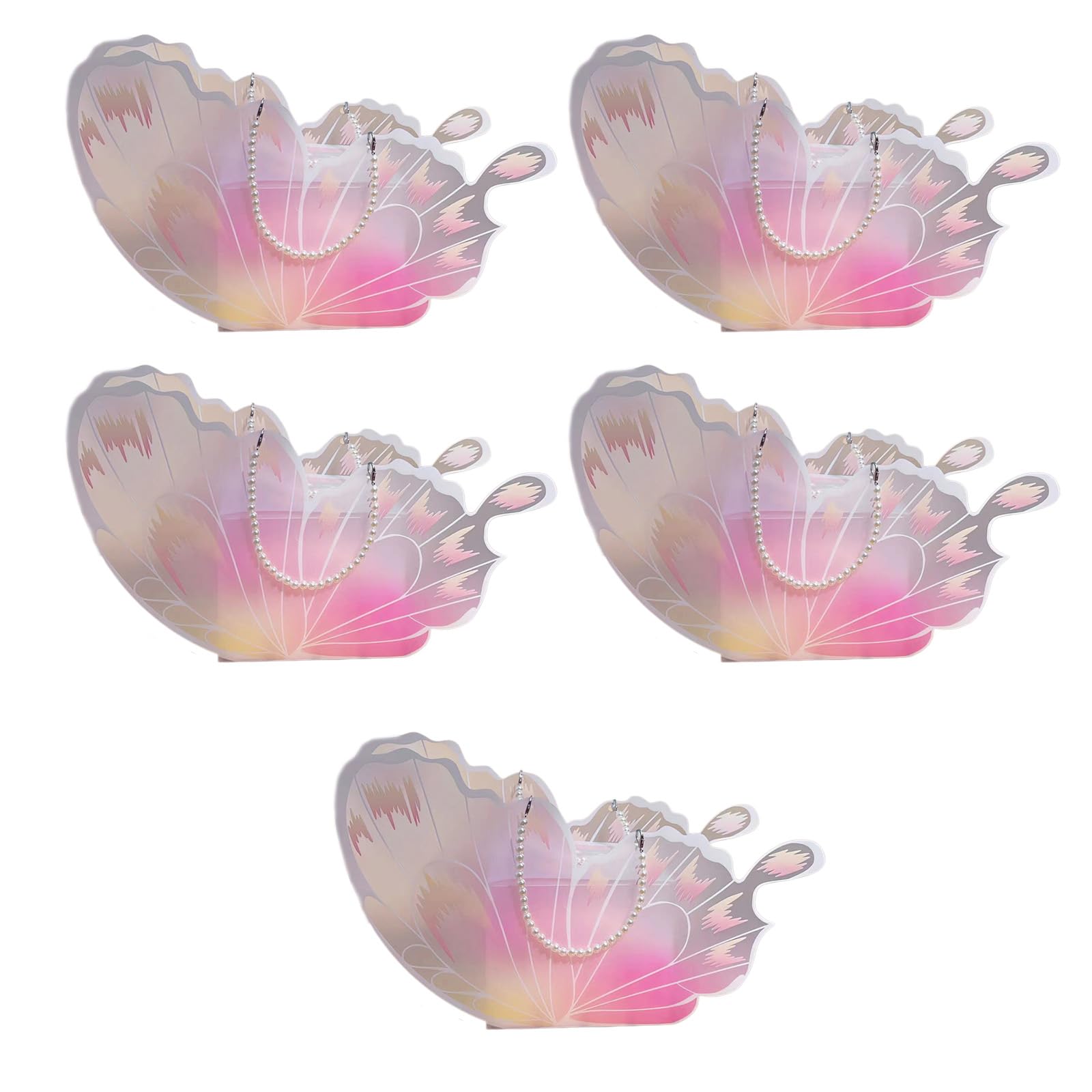 PANGBOER 5 Pieces Wing Shaped Cake Boxes Storage for Celebrations Dessert Table Centerpiece