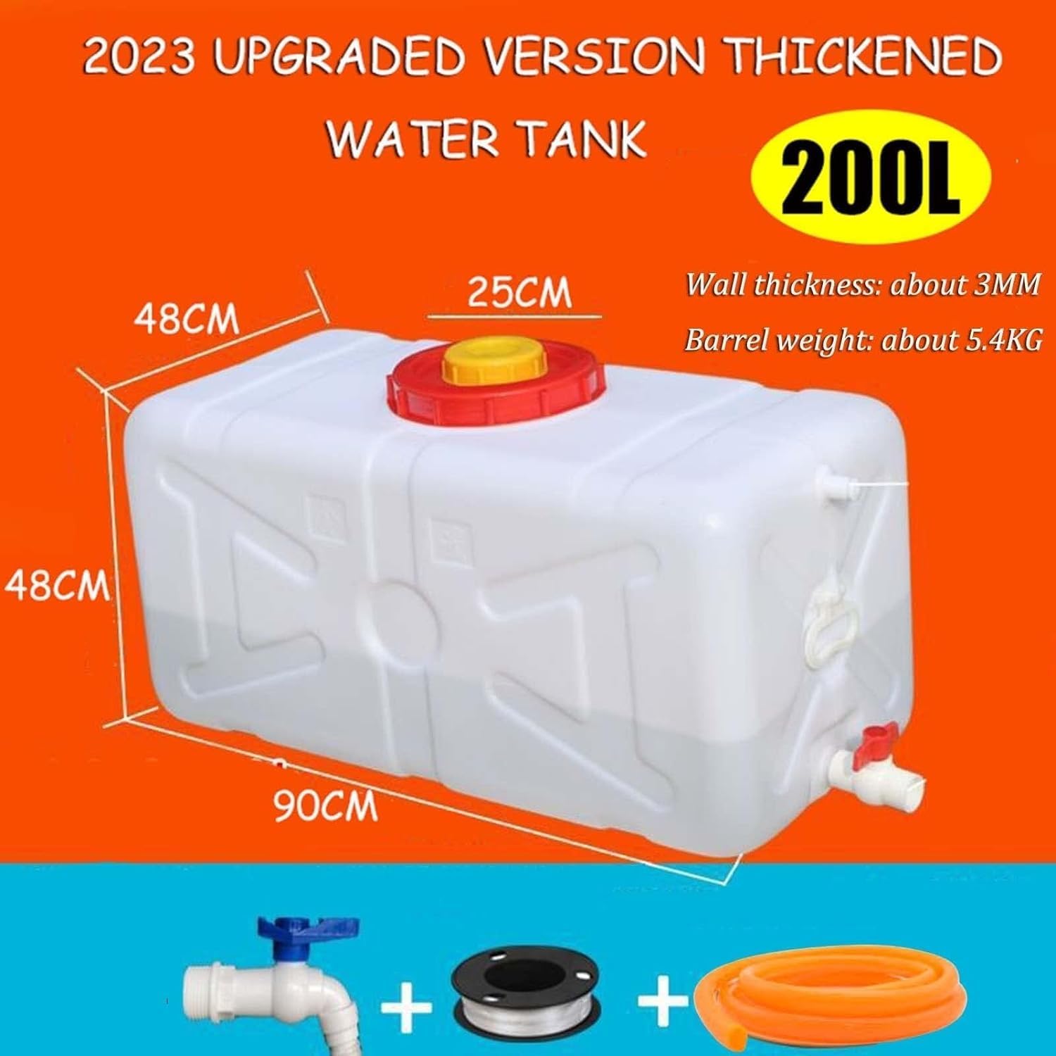 Portable Water Tank with Tap - Heavy Duty Water Container for Camping Hiking Fishing Travel - Water Storage Tank for Outdoor Activities(Size:15L)