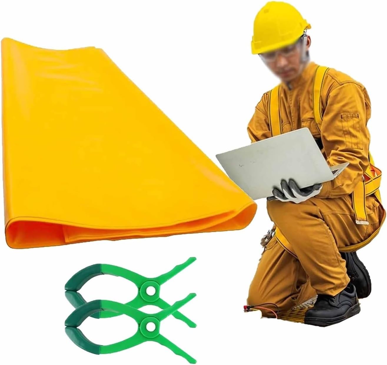 Electrical Insulating Blanket with Clips, EVA Resin Static Electricity Safety Cover, High Low Voltage Protection Mat