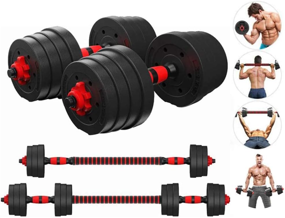 FHG Adjustable Dumbells Set 2 in 1, Adjustable Dumbbell Barbell Sets, for Body Workout Home Gym, Workout Bench, Home Heavy Dumbbells,10kg