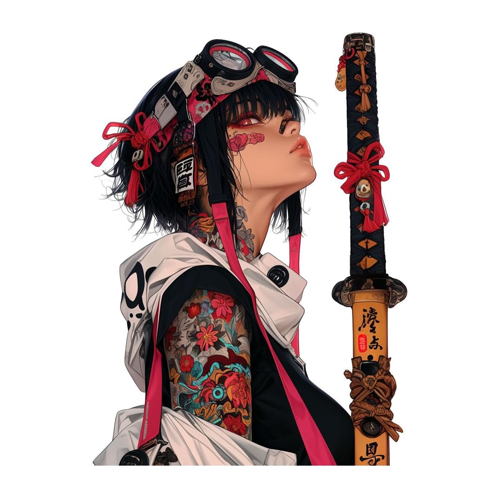 Autocollant voiture Anime Samurai adhésif vinyle étanche déco japonaise
