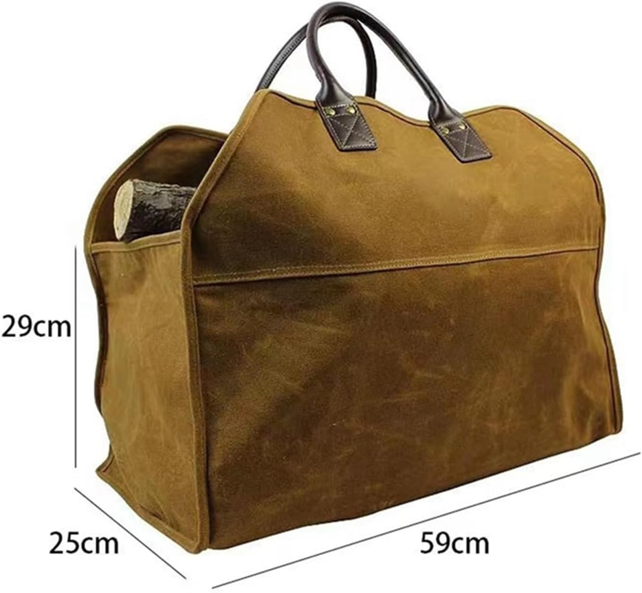 , Compatible for AUAU, Durable Canvas Log Bag with Handles, Firewood Holder - Fireplace Stove Accessory for Camping