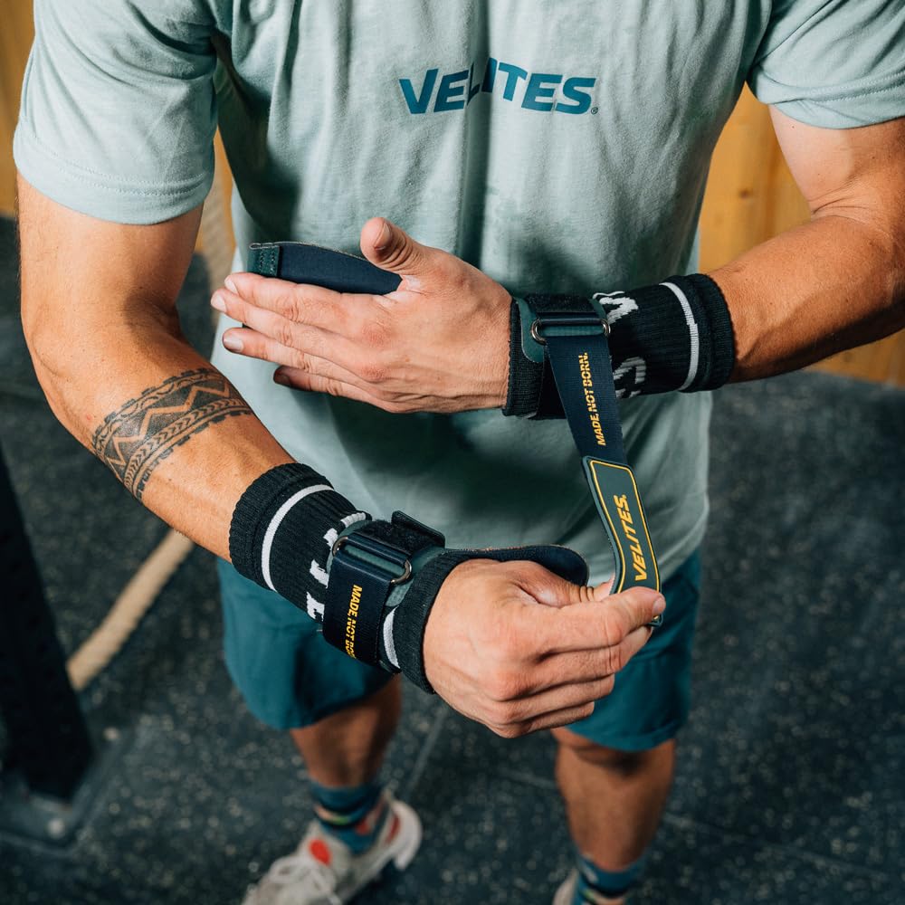 Velites - Paracalli ufficiali CrossFit® Games Quad Ultra - Senza magnesite e sbarre lisce - Polsini e borsa per il trasporto inclusi - Trazioni, Muscle-up e Toes to Bar