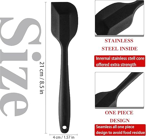 Miniatura 3 de 8 espátulas de silicona, pequeñas espátulas de goma de 8.3 pulgadas, antiadherentes, resistentes al calor, antiadherentes con núcleo de acero
