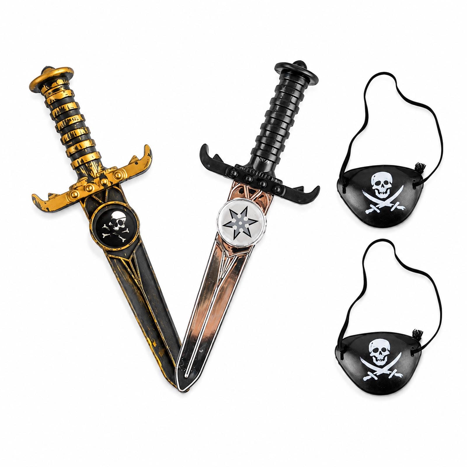 RUQVKWLA Plastic Pirate Accessories Dagger And Eye Patch Cosplay 2 Set