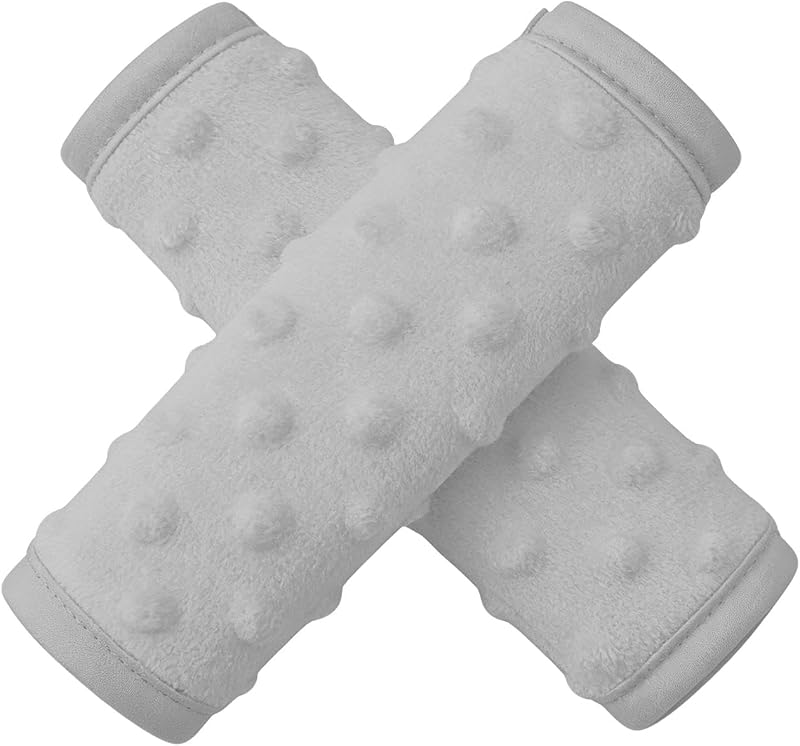 Protetores de cinto de segurança para bebê GIITSRIZ em espuma macia – Kit com 2, cinza