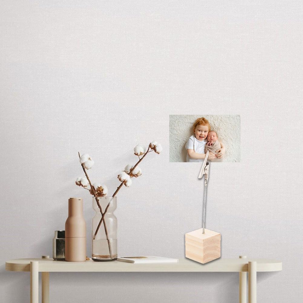 Porta Segnaposto E Foto Con Clip | 22 Pezzi In Legno E Metallo | Per Ufficio, Matrimoni E Decorazioni Casa - Foto 12