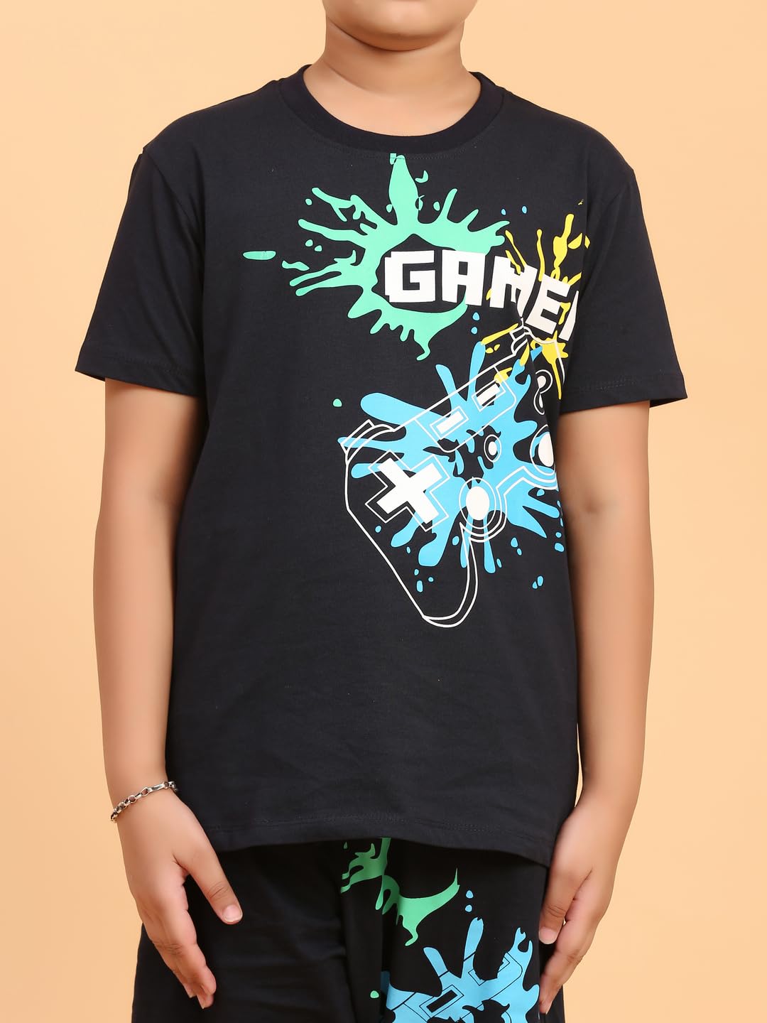 Ninos Dreams Boys Cotton T-shirt & Shorts Coord set (10-12 years, Navy Blue) - Image 5 thumbnail