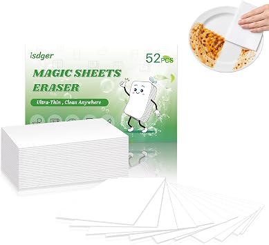 Magic Sponge Eraser Sheets, 52 Pack Dish Wipes for Plates, GRS Certified