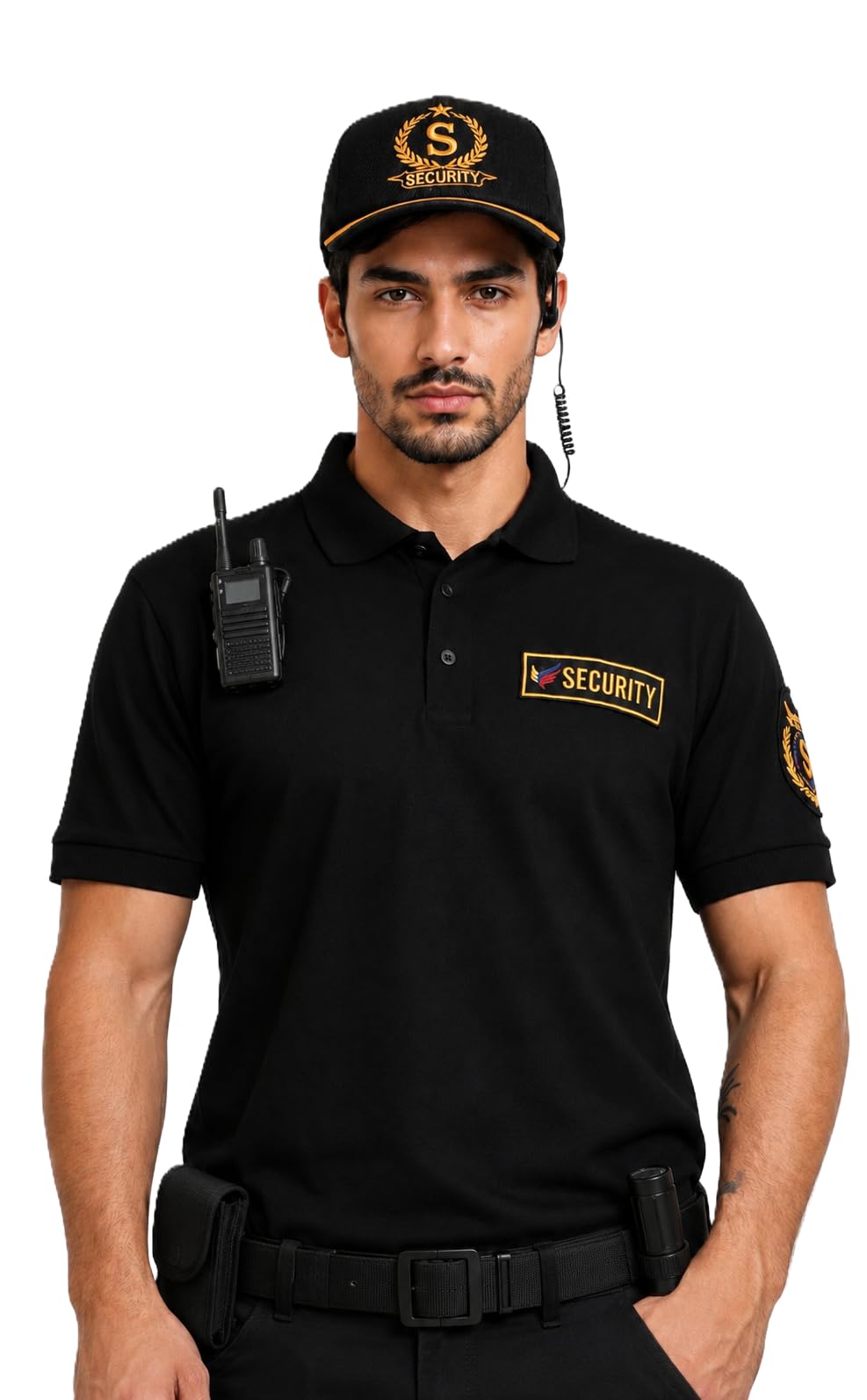 Security Guard Polo T-Shirt for Men, Black, 65% Cotton 35% Polyester, Moisture Wicking, Pique Knit, Short Sleeve-picture-17