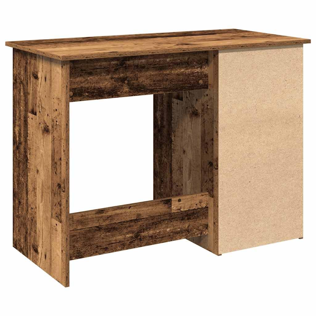 Mesa de ordenador con aspecto de madera envejecida, 102 x 50 x 75 cm, material de madera, resistente y fácil de limpiar, amplia superficie de trabajo para casa, oficina, juegos, oficina