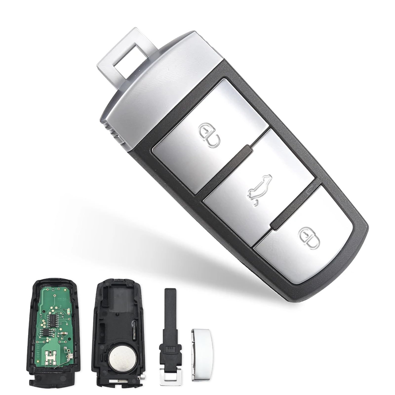Heart Horse 433MHz 3 Tasten Passat B6 Fernbedienungs Schlüssel mit ID48 Chip 3C0959752BA für Vw Passat B6 3C B7 Magotan CC vw Sharan Fernbedienung Autoschlüsselgehäuse Gehäuse