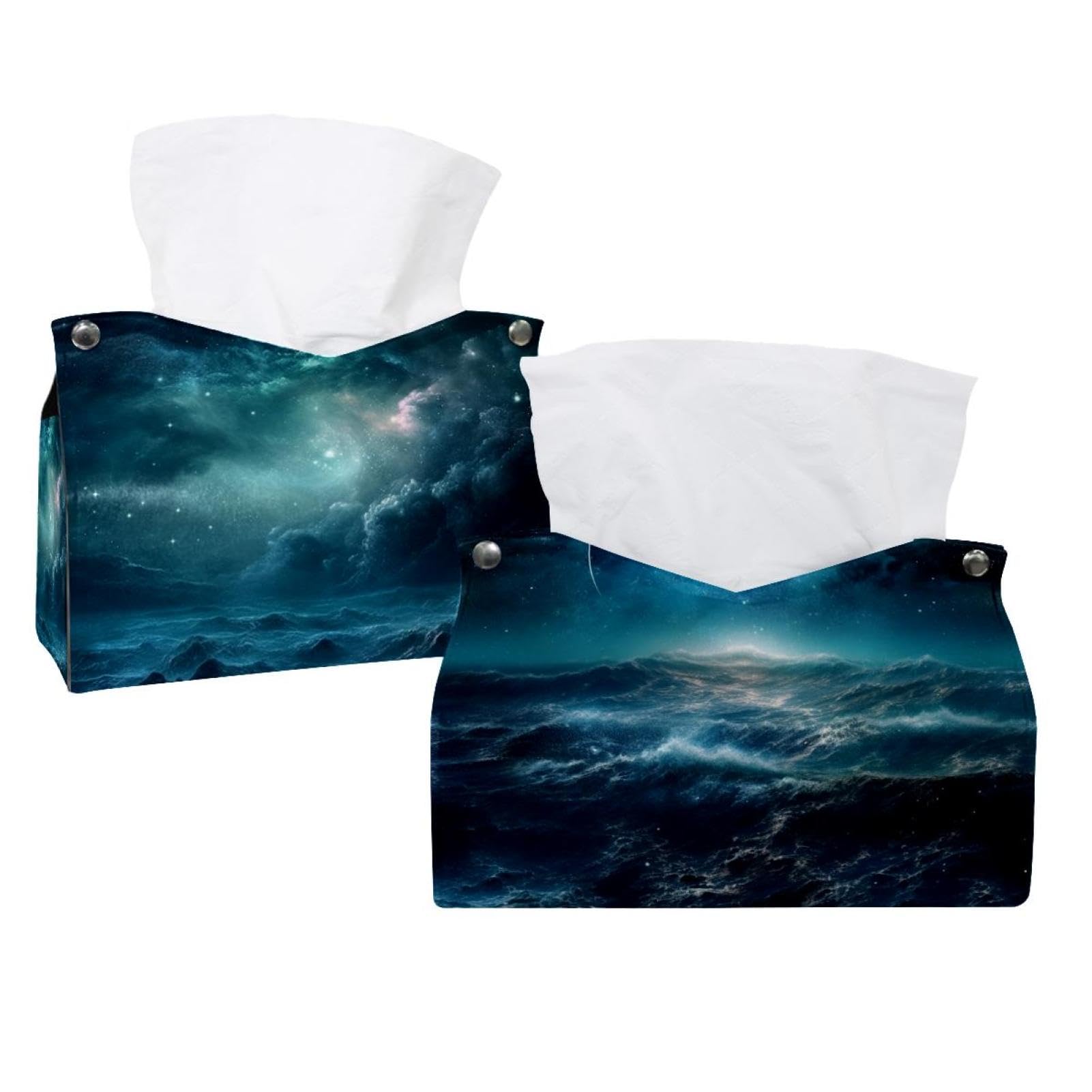Boîte à mouchoirs étanche pour salle de bain : lot de 2 étuis en cuir protecteurs
