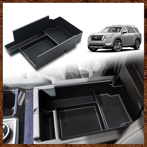 Muslogy para Pathfinder 2022 Accesorios de consola central, bandeja organizadora de almacenamiento, bandeja de inserción secundaria, contenedor de