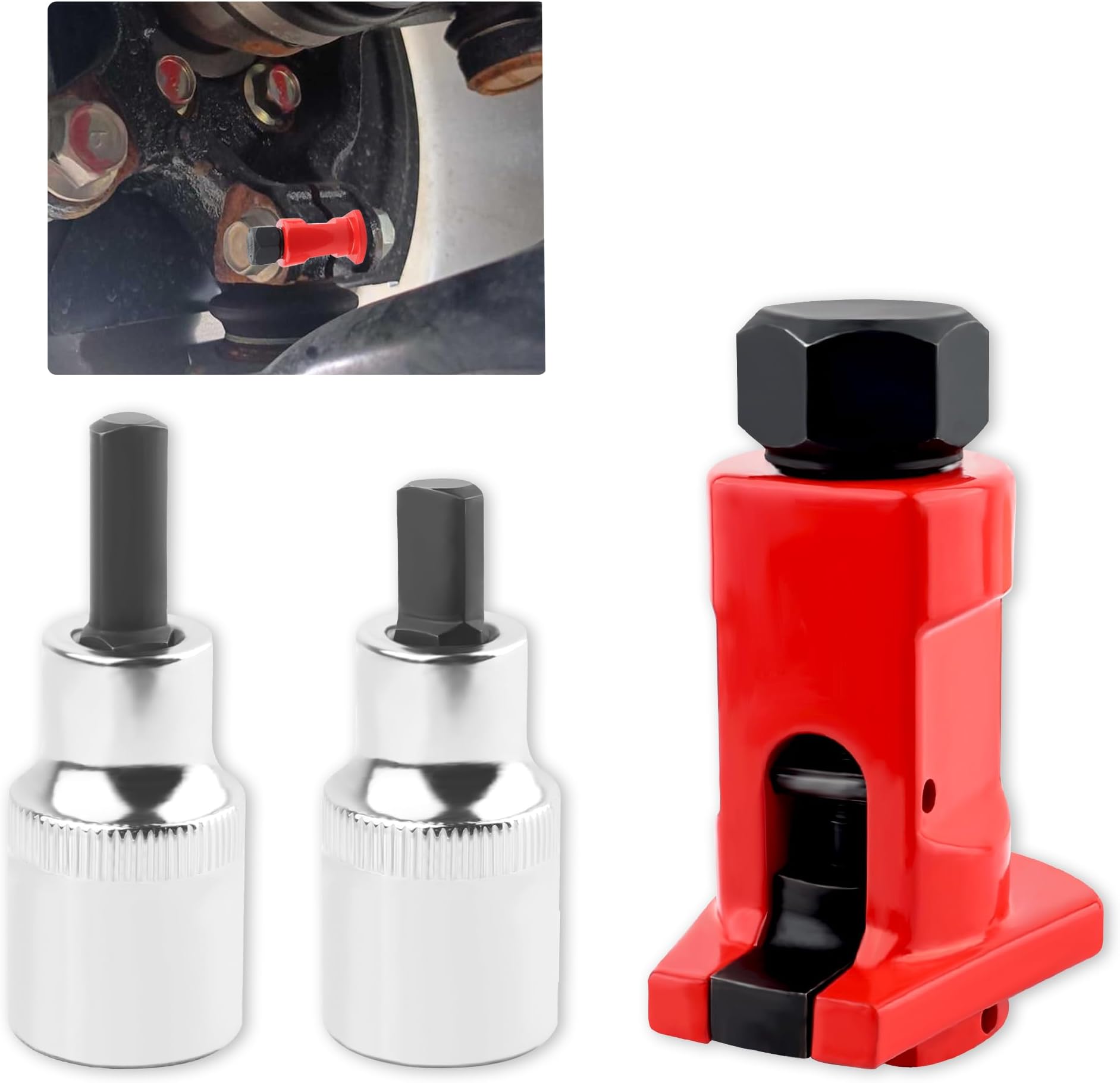 carleef Car Strut Spreader Tool Kit with 2PCS Heavy Duty 1/2" Drive Shock Absorber Socket for 5-12mm,Professional Strut Removal Tool Car Accessories Compatible with Ford BMW Audi VW