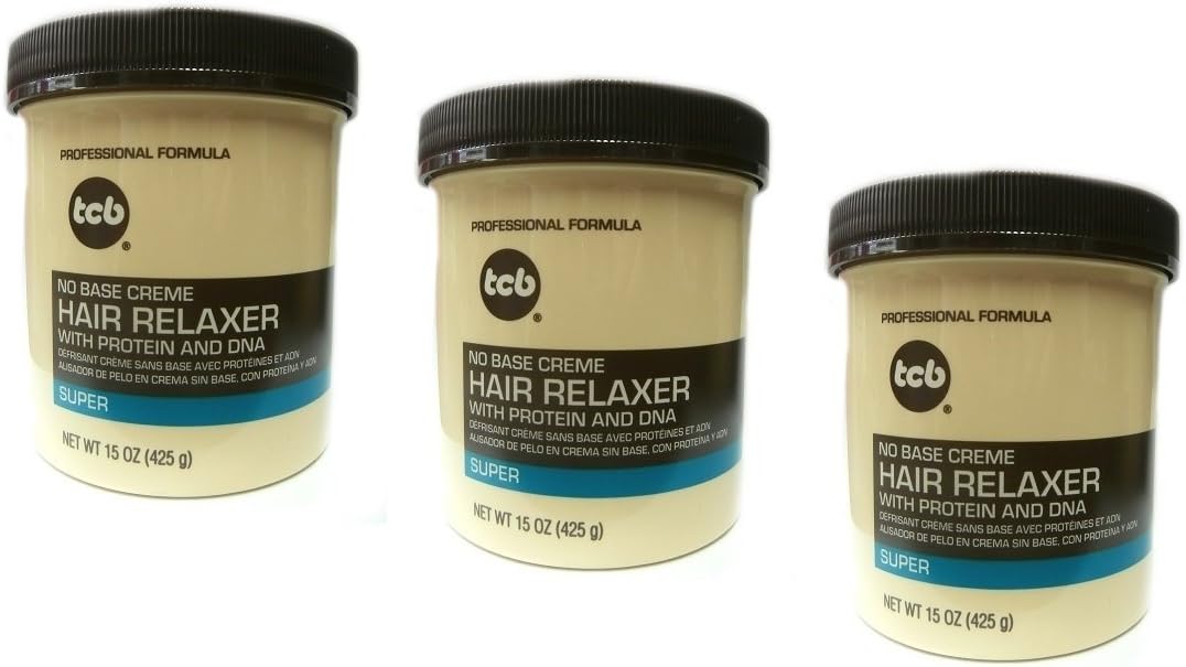 3x Relaxer/Smoothing Cream TCB No Base Creme Hair Relaxer Super 425g (Total – 1275G)