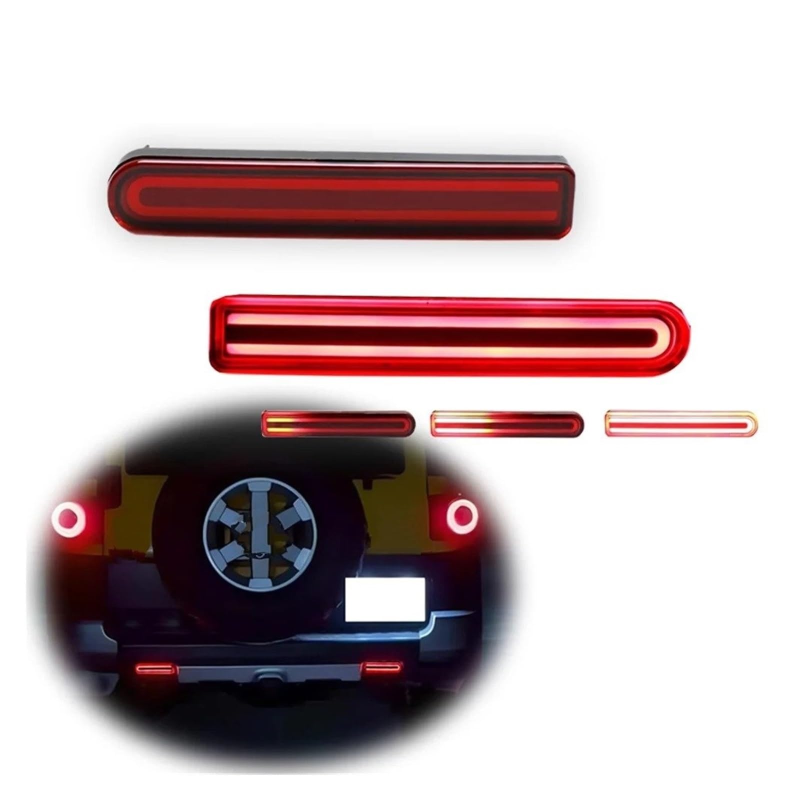 Pilotos Traseros coche Para Toyota FJ Para Cruiser 2007-2014, Reflector LED Rojo Para Parachoques Trasero Luz Freno Antiniebla Luz Señal Giro(Smoked Lens)