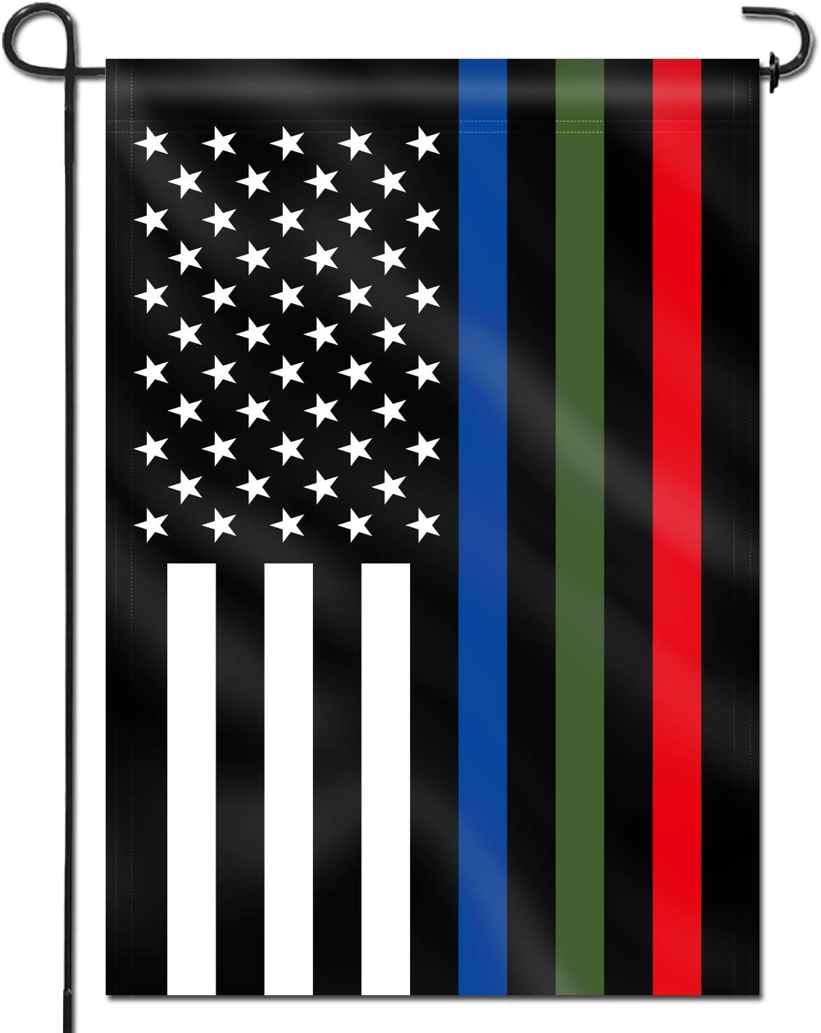 ANLEY Double Sided Premium Garden Flag, Thin Blue Green and Red Line USA Decorative Garden Flags - Weather Resistant & Double Stitched - 18 x 12.5 Inch