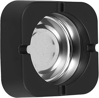 NUOBESTY 卓上四角灰皿 黒色 35インチ 葉巻用家庭用灰皿 耐久性プラスチックと鉄製 オフィスや自宅の喫煙スペース向け