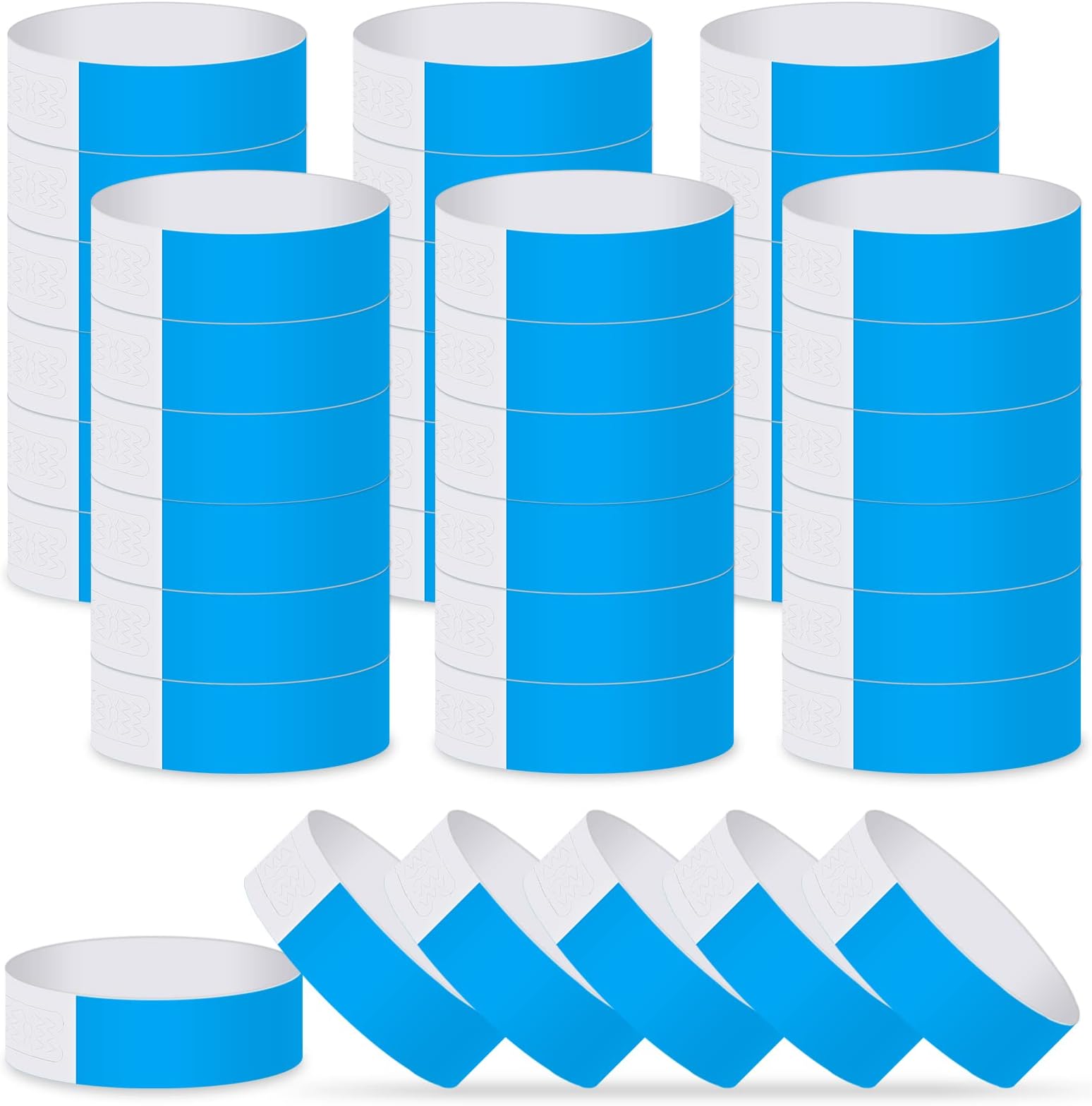 MIAHART Paper Wristbands - 300 Pcs Blue Event Wristbands, Waterproof Party Arm Bands for Lightweight Concert Use