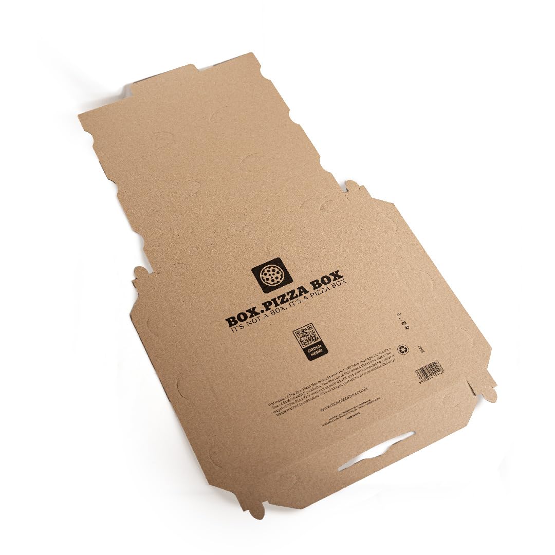 Scatole per pizza GourmEat, 33 x 33 cm, Kraft marrone nero PET interno