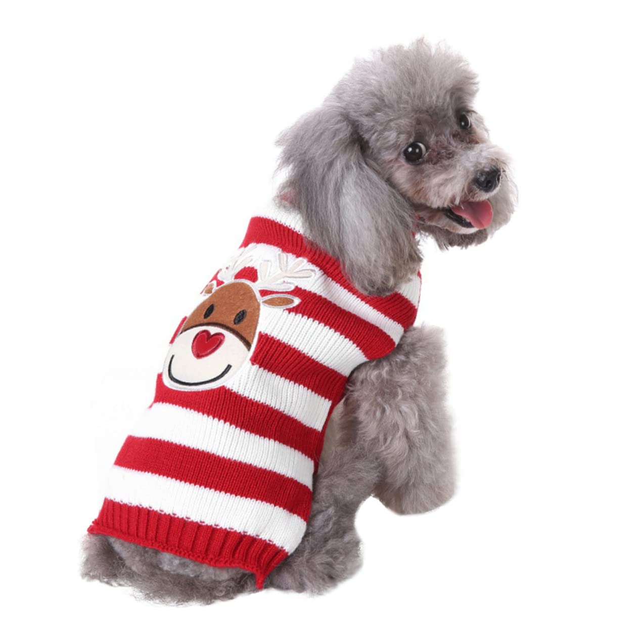 BESPORTBLE Lot De 3 Pulls Tricotés De Noël pour Chien Vêtements pour Chiot Imprimé Élan pour Les Occasions Festives