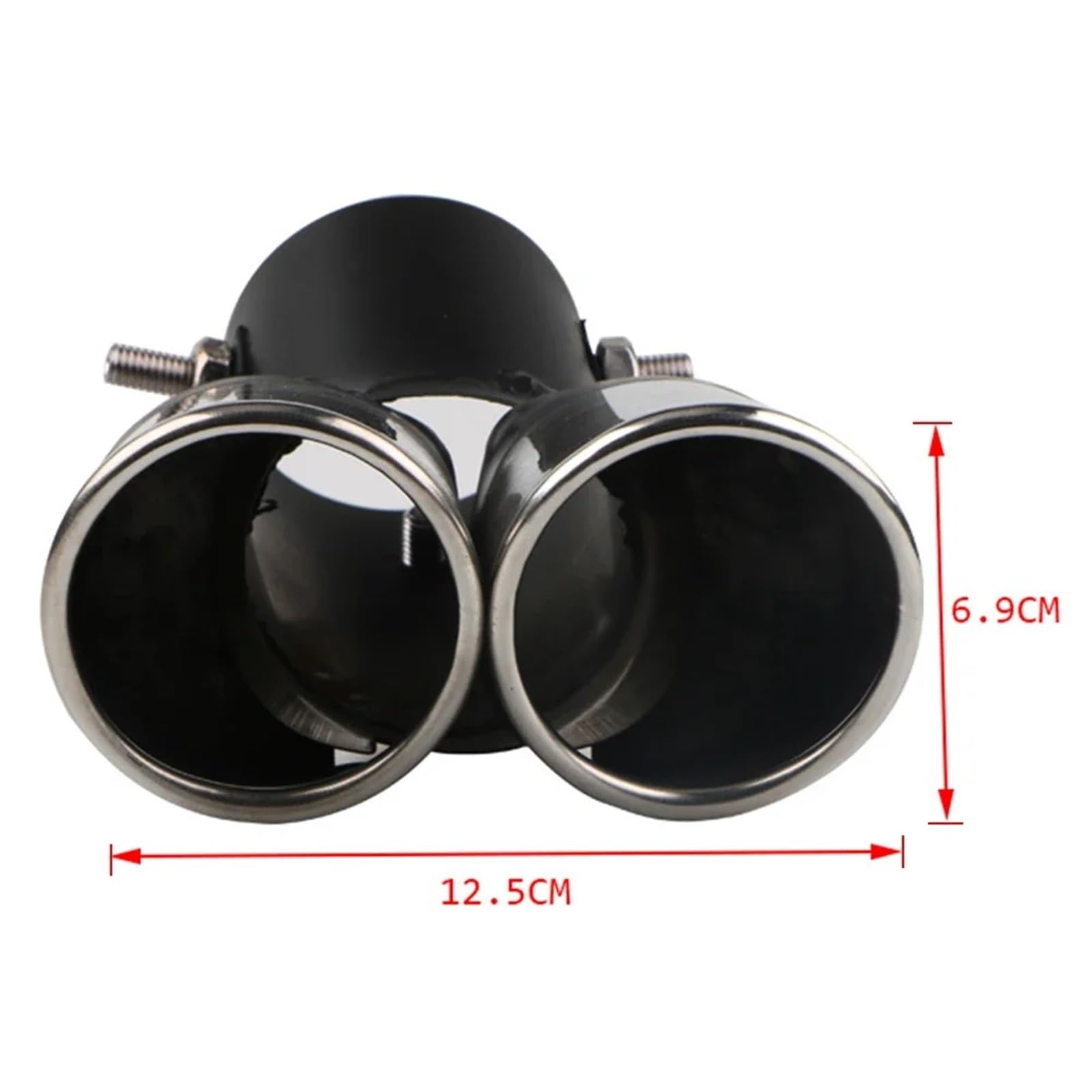 Car Silencer Rura wydechowa z podwójnym wylotem do samochodu skośna walcowana krawędź ze stali nierdzewnej końcówka rury wydechowej uniwersalny tłumik(Type 2)