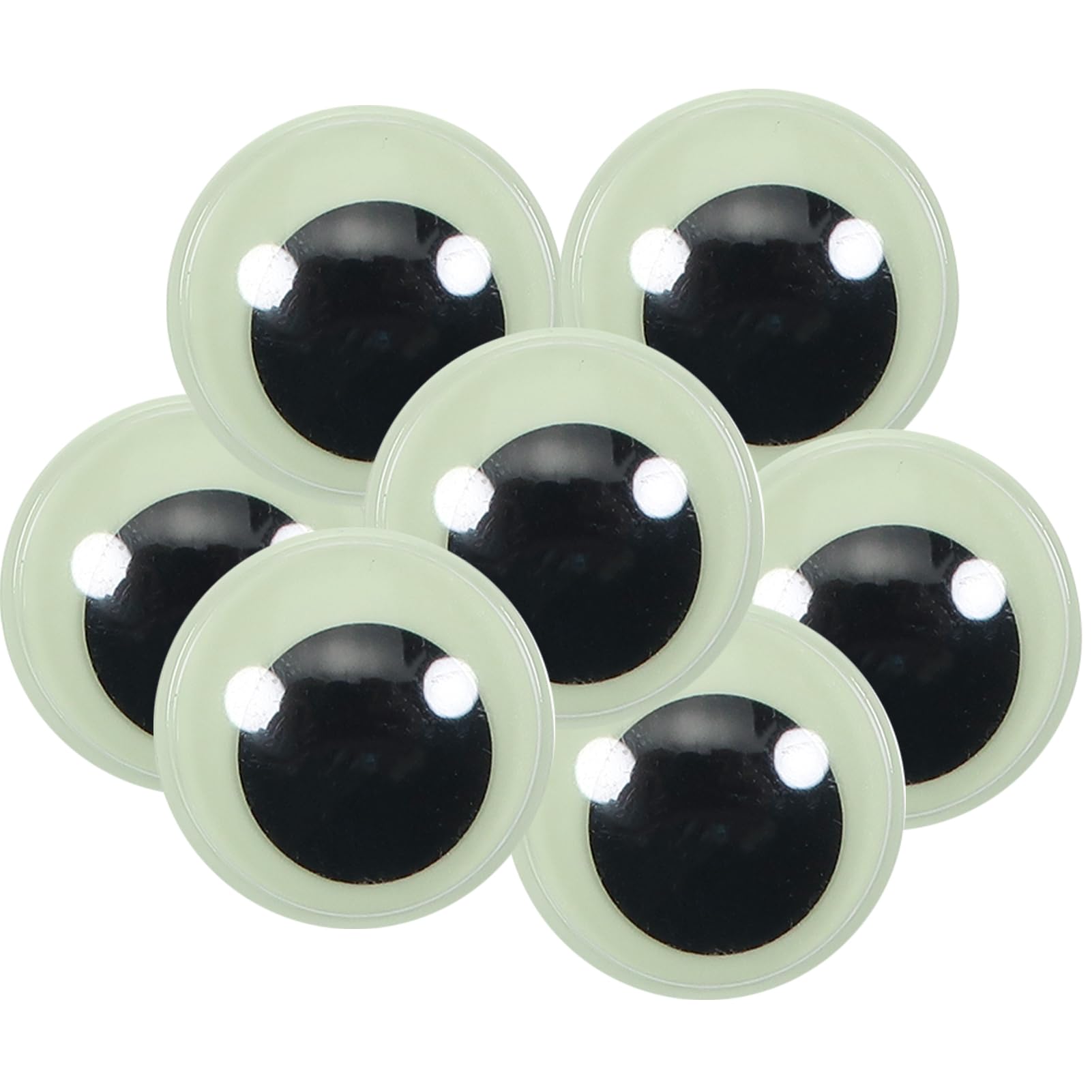 TOAOB 8 Pièces Yeux Mobiles Fluorescent Autocollants Adhésifs Yeux Grands Lumineux en Plastique Wiggle Eyes Rondes 40mm 50mm 75mm 100mm pour Artisanat Collage Accessoires DIY Décorations
