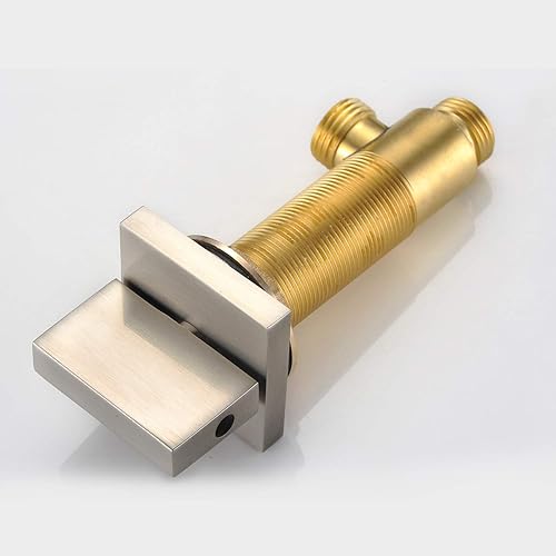 Miniatura 6 de SUMERAIN Grifo de bañera romana de dos manijas 3 agujero cascada grifo de bañera oro cepillado con válvula